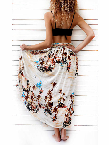 Maxi Beach Sarong Skirt With Front ...